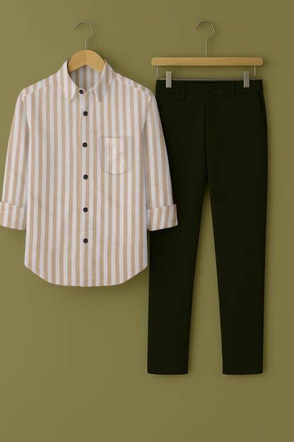 Mens Strips Shirt And Pant Combo