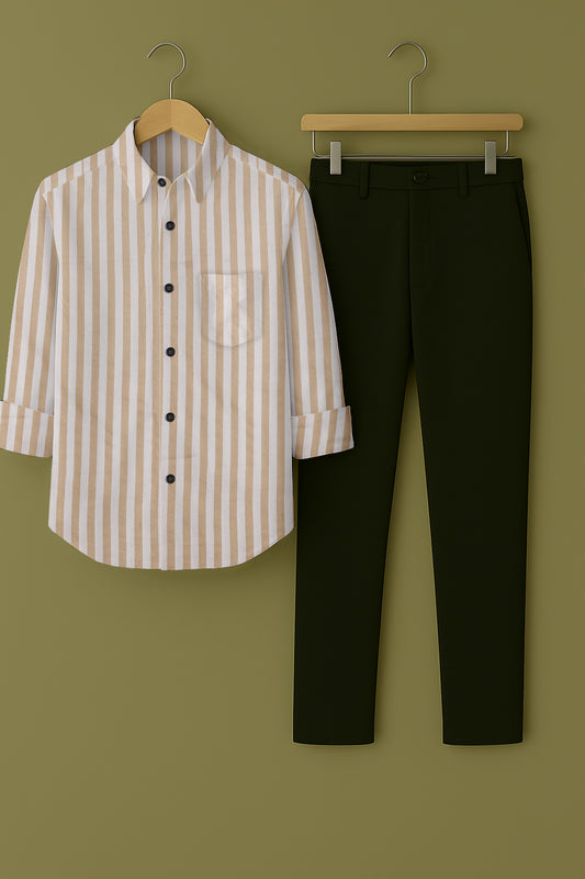 Mens Strips Shirt And Pant Combo