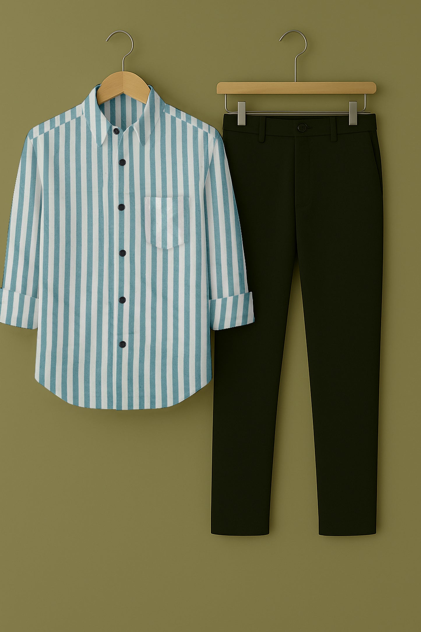 Mens Strips Shirt And Pant Combo