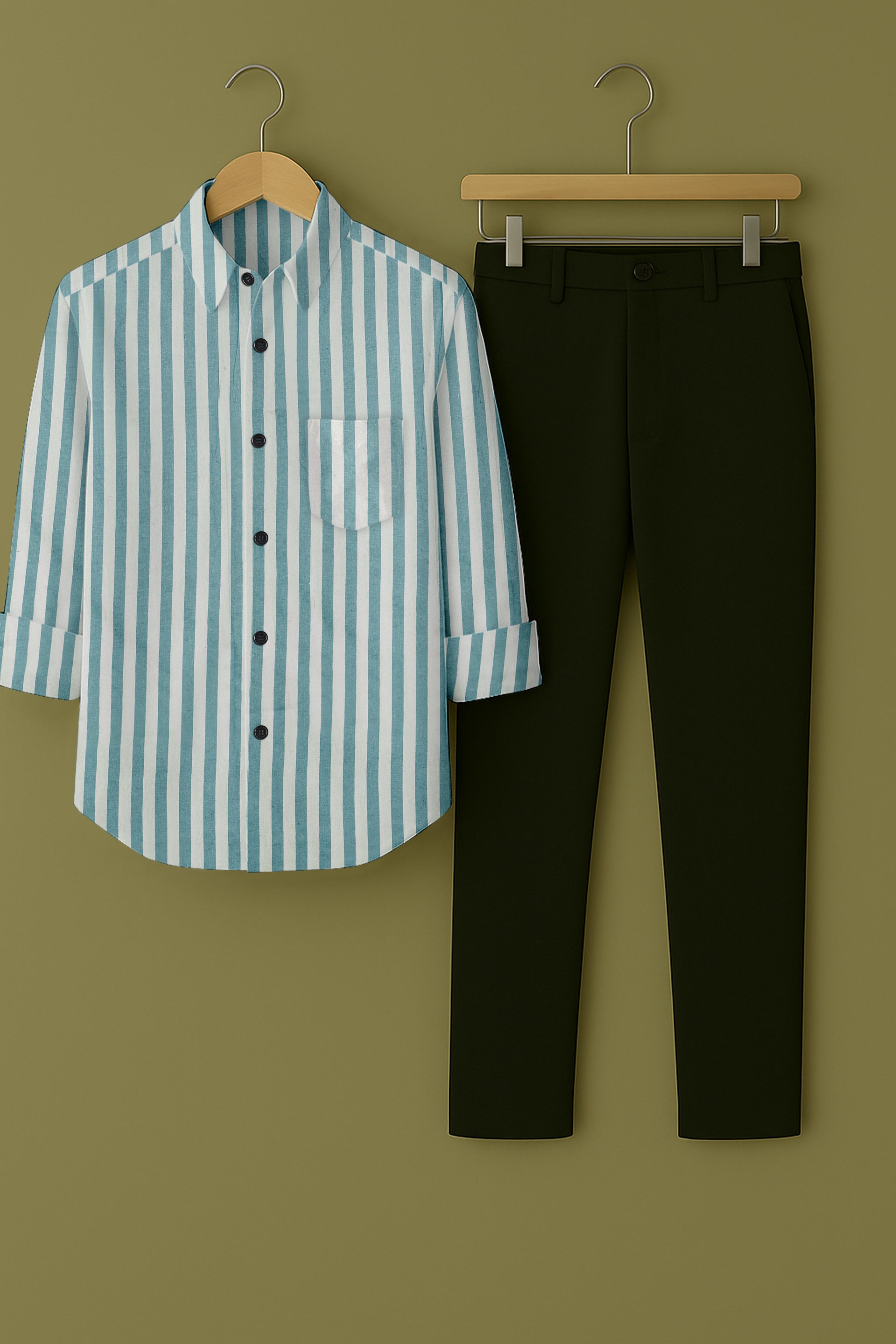 Mens Strips Shirt And Pant Combo