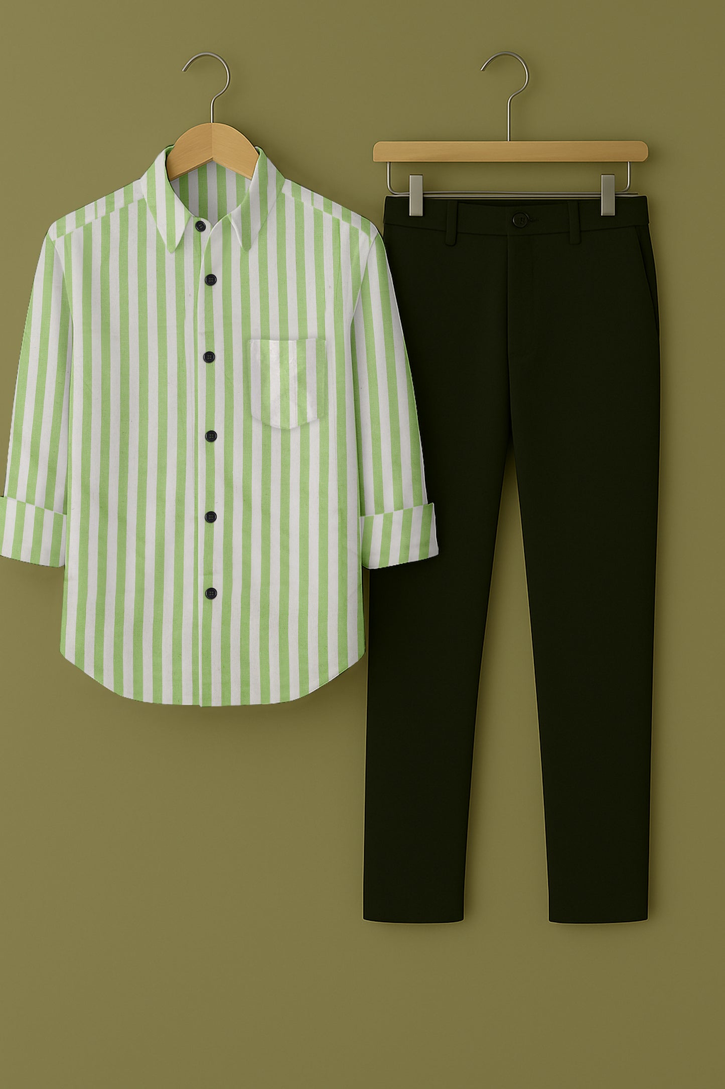 Mens Strips Shirt And Pant Combo