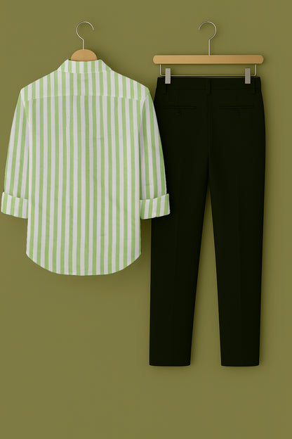 Mens Strips Shirt And Pant Combo
