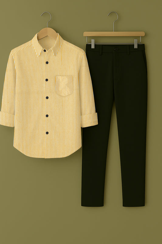Mens Strips Shirt And Pant Combo