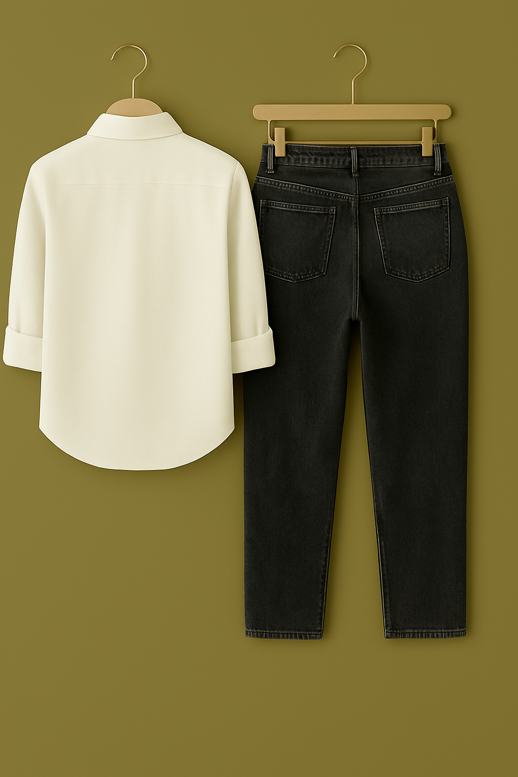 Mens White Shirt Jaguar Logo Jeans Combo