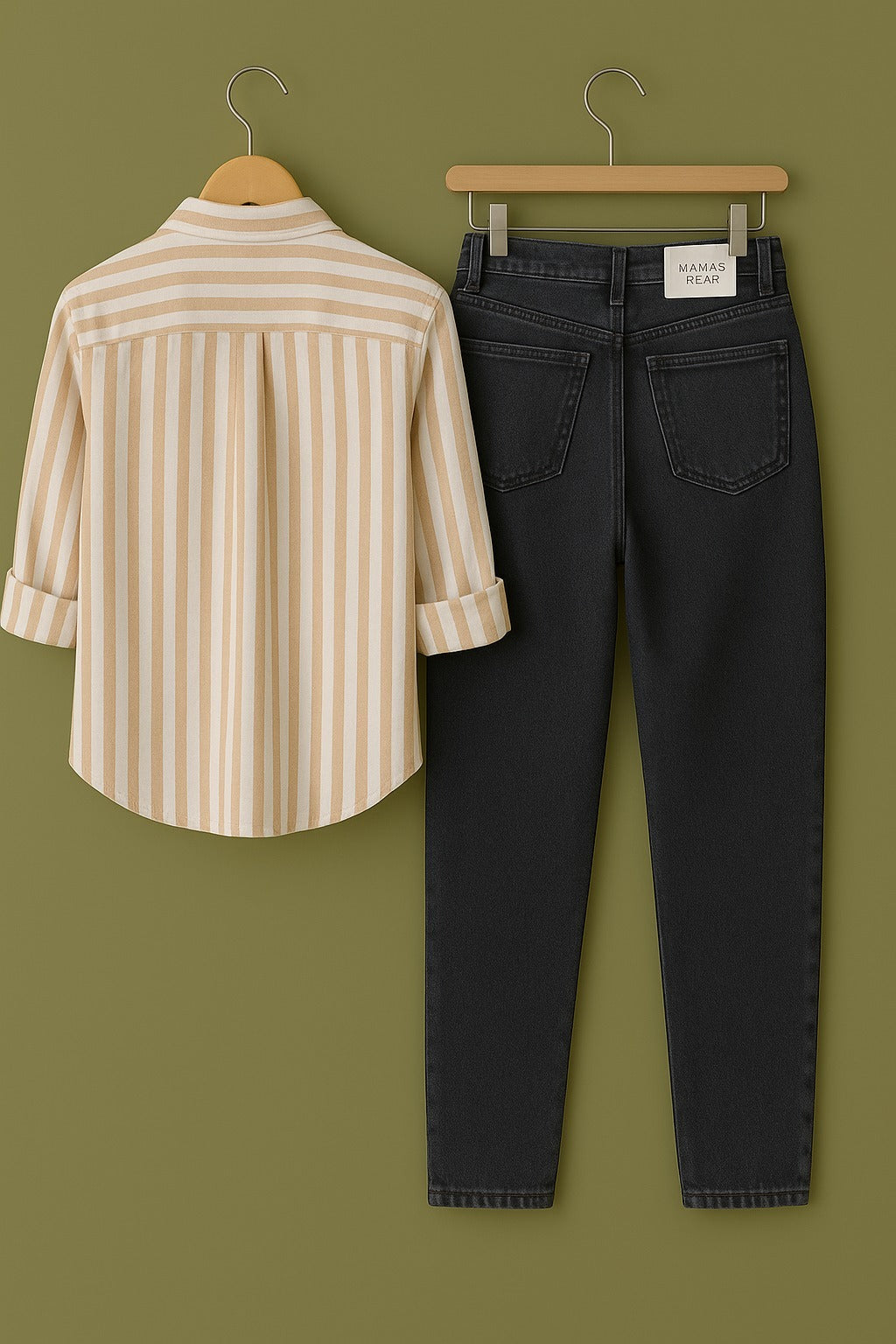 Mens Strips Shirt And Jeans Combo