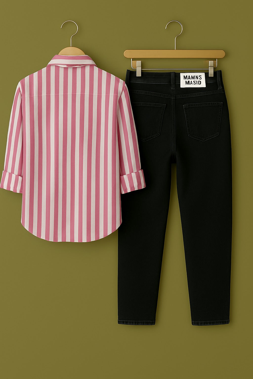 Mens Strips Shirt And Jeans Combo