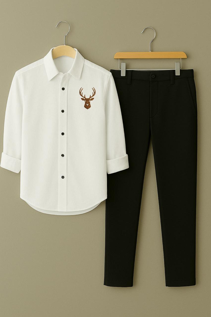 Mens Embroidery Shirt And Pant Combo