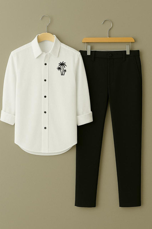 Mens Embroidery Shirt And Pant Combo