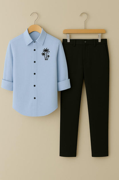 Mens Embroidery Shirt And Pant Combo
