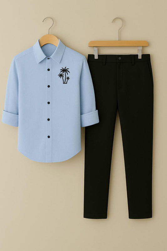 Mens Embroidery Shirt And Pant Combo