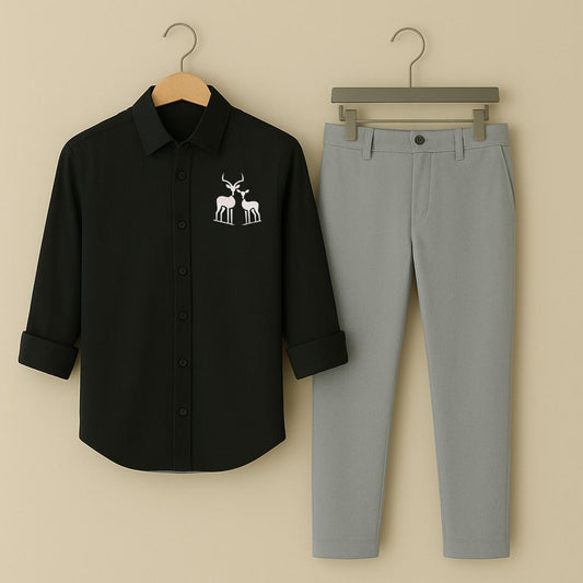 Mens Embroidery Shirt And Pant Combo