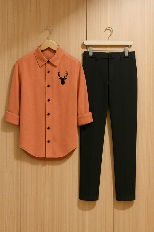 Mens Embroidery Shirt And Pant Combo