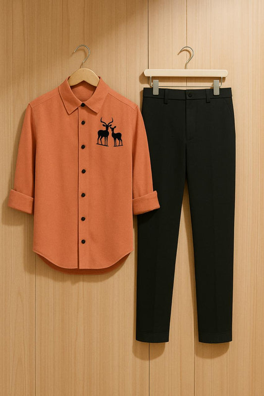 Mens Embroidery Shirt And Pant Combo