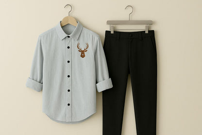Mens Embroidery Shirt And Pant Combo