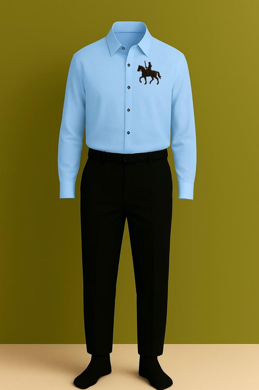 MAMASWEAR HORSE SKY EMBROIDERED CLUB WEAR COTTON SHIRT AND PANT