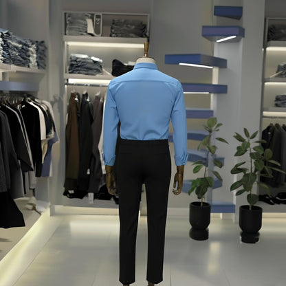 Sky Blue “Multi Sparrow” Premium Shirt & Black Trouser Set