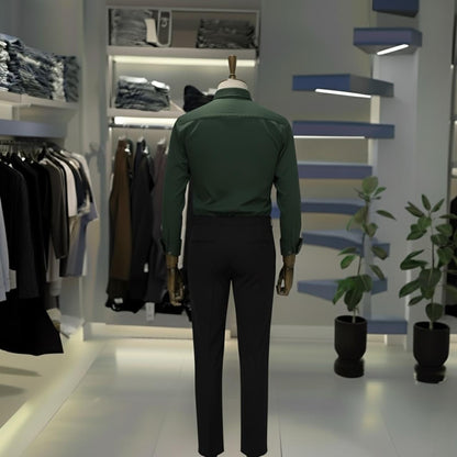 Green “White Deer” Premium Shirt & Black Trouser Set
