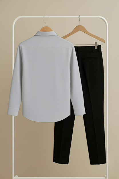 Grey–Black Premium Shirt & Pant Combo – US Logo