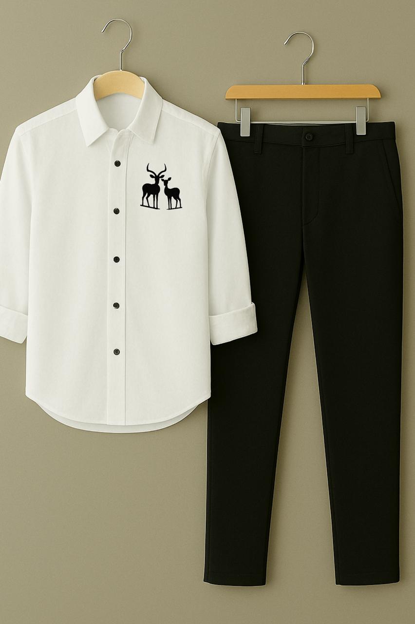 Mens Embroidery Shirt And Pant Combo