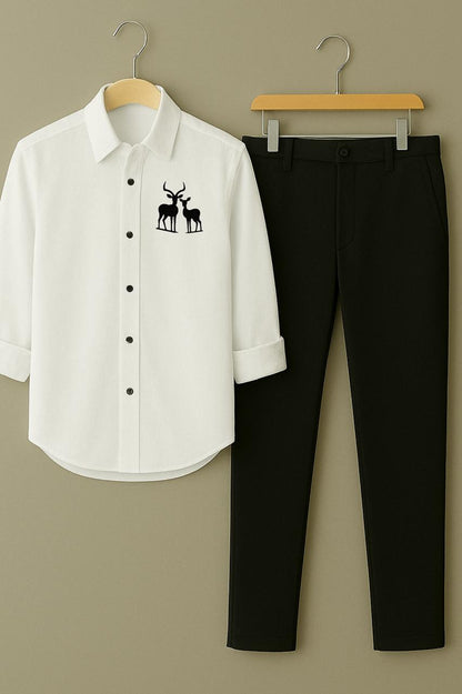 Mens Embroidery Shirt And Pant Combo