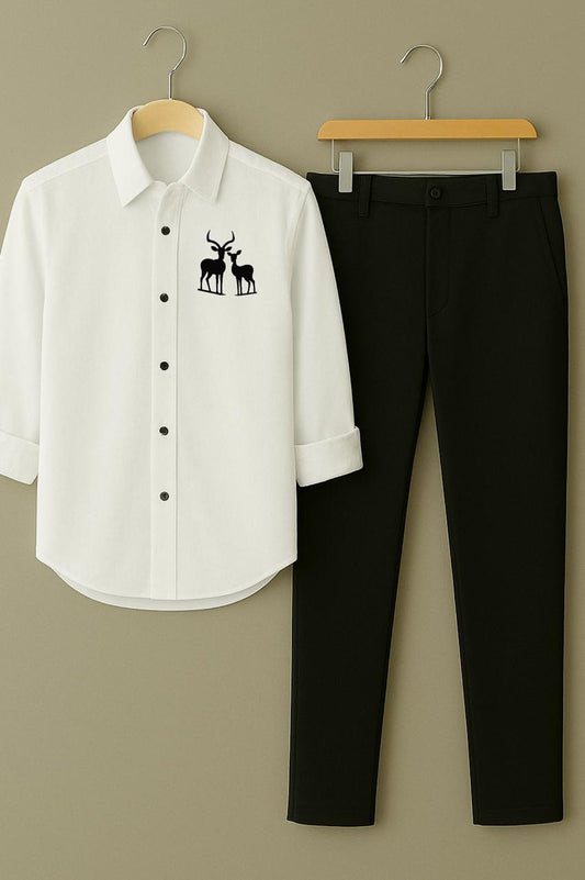 Mens Embroidery Shirt And Pant Combo