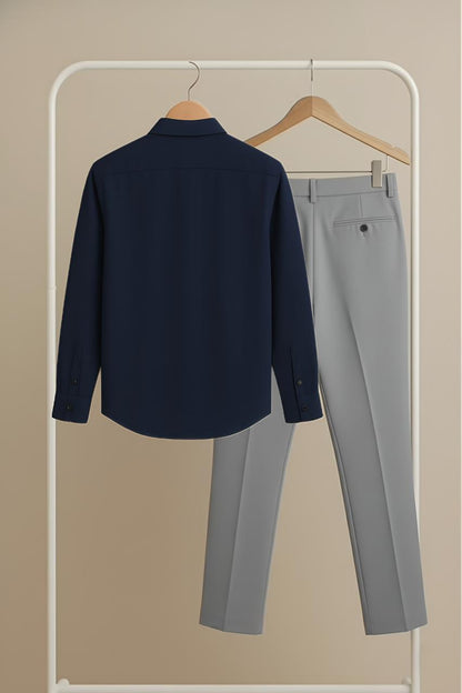 Blue – Grey Premium Shirt & Pant Combo (Blackship Red-Blue Logo)