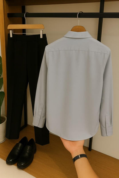 Grey – Black Premium Formal Shirt & Pant Combo