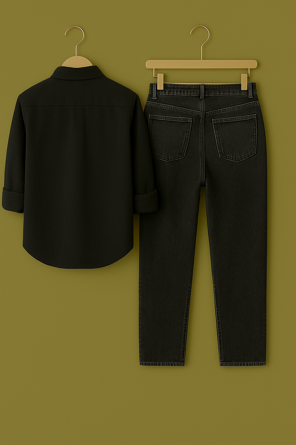 Mens Black Shirt King Logo Jeans Combo